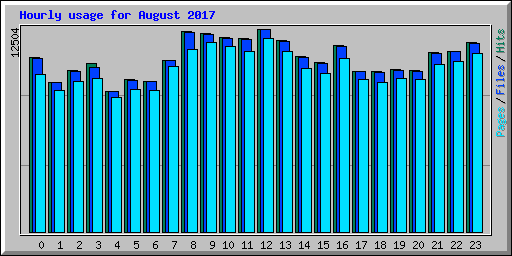 Hourly usage for August 2017
