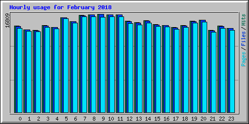 Hourly usage for February 2018
