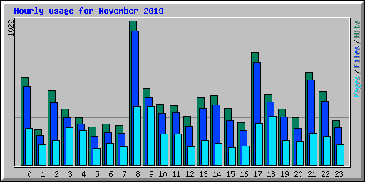 Hourly usage for November 2019