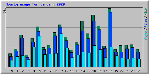 Hourly usage for January 2020