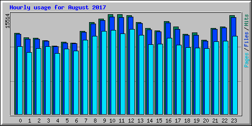 Hourly usage for August 2017