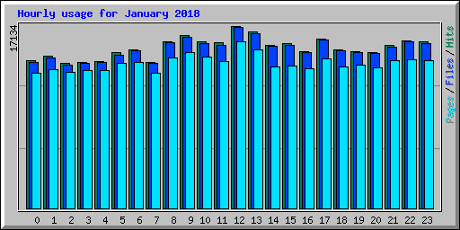 Hourly usage for January 2018