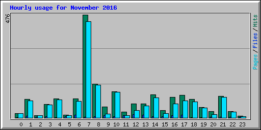 Hourly usage for November 2016