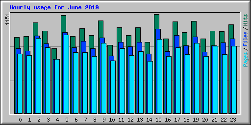 Hourly usage for June 2019