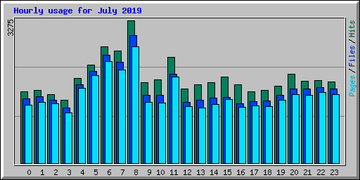 Hourly usage for July 2019