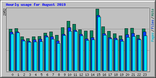 Hourly usage for August 2019
