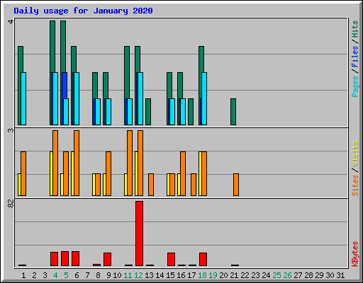 Daily usage for January 2020