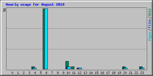 Hourly usage for August 2019