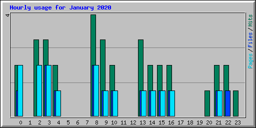 Hourly usage for January 2020