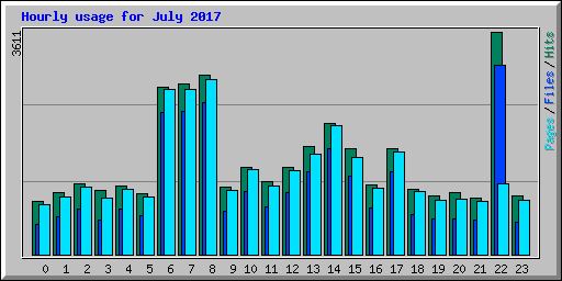 Hourly usage for July 2017