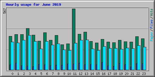 Hourly usage for June 2019