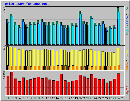Daily usage for June 2019