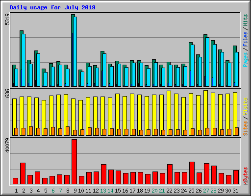 Daily usage for July 2019