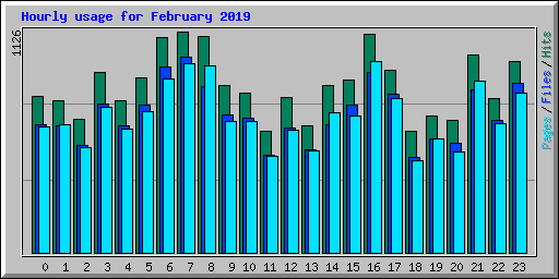 Hourly usage for February 2019