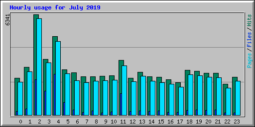 Hourly usage for July 2019