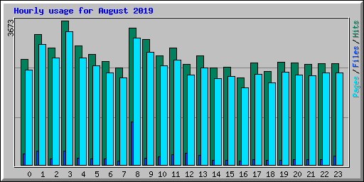 Hourly usage for August 2019