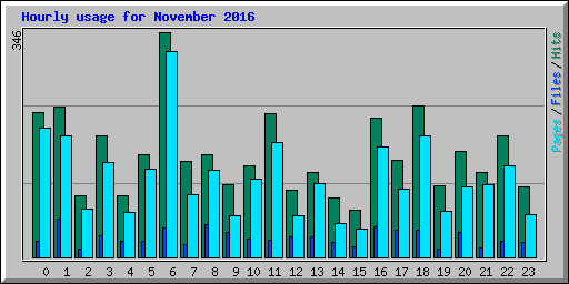 Hourly usage for November 2016