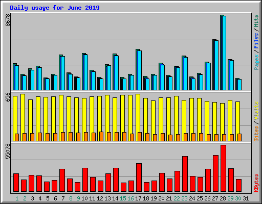 Daily usage for June 2019
