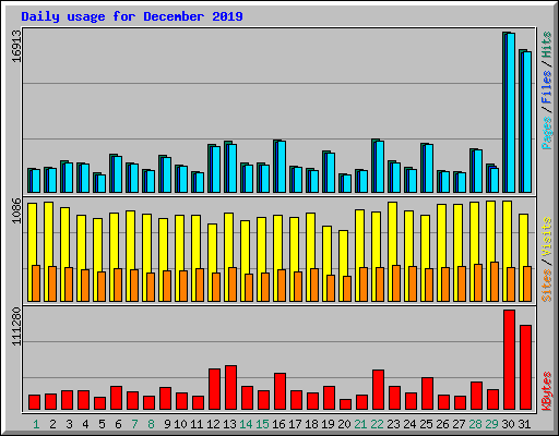 Daily usage for December 2019