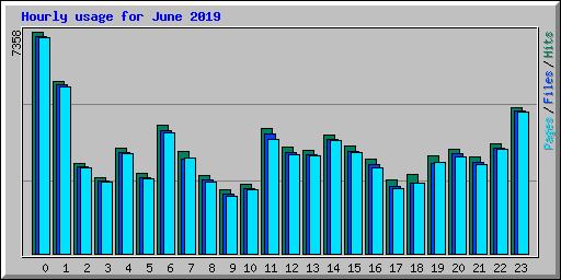 Hourly usage for June 2019