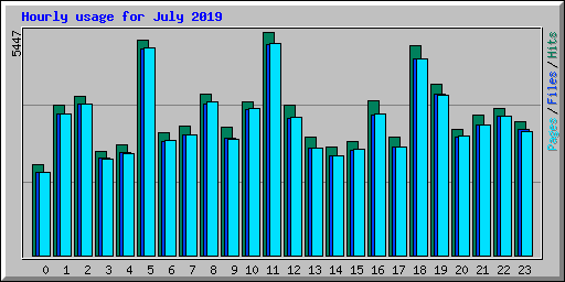 Hourly usage for July 2019