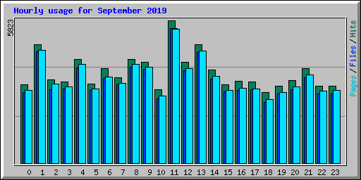 Hourly usage for September 2019