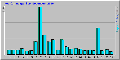 Hourly usage for December 2016