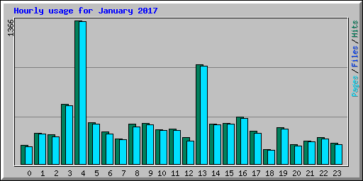 Hourly usage for January 2017