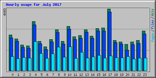 Hourly usage for July 2017