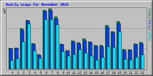 Hourly usage for November 2016