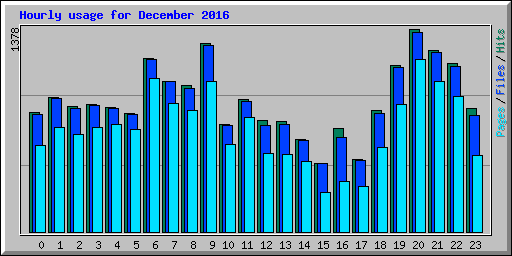Hourly usage for December 2016