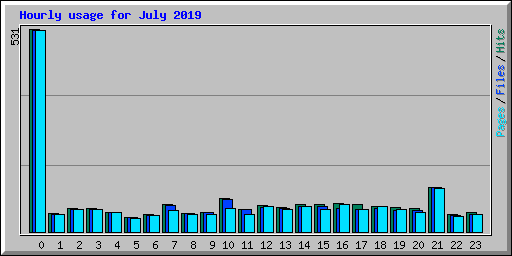 Hourly usage for July 2019