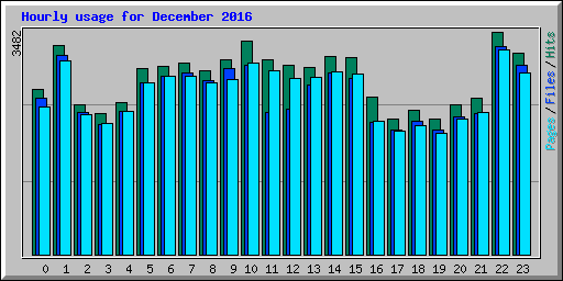 Hourly usage for December 2016