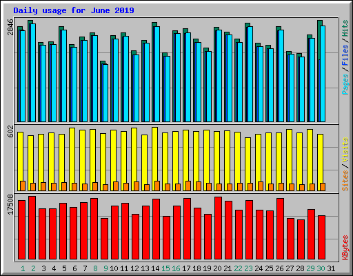 Daily usage for June 2019