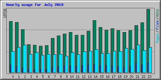 Hourly usage for July 2019
