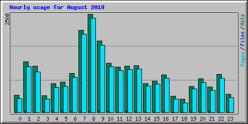 Hourly usage for August 2019