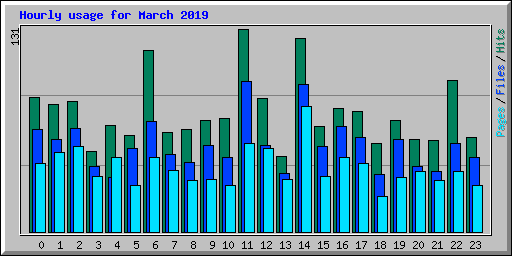 Hourly usage for March 2019