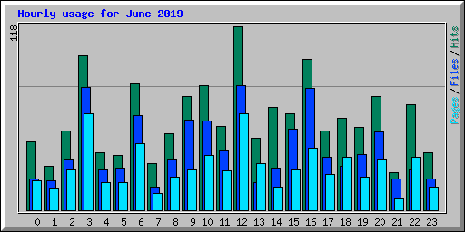 Hourly usage for June 2019
