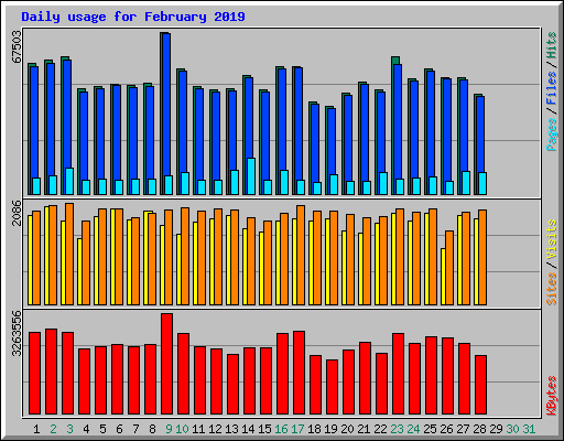 Daily usage for February 2019