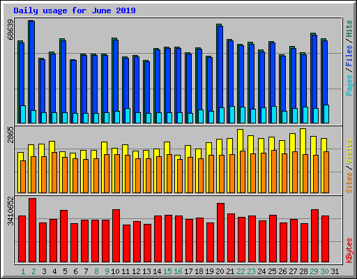 Daily usage for June 2019