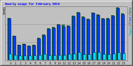 Hourly usage for February 2019