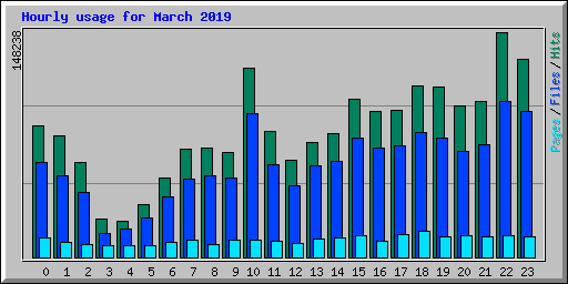 Hourly usage for March 2019