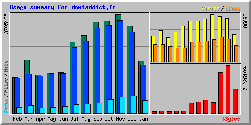 Usage summary for domiaddict.fr