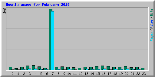 Hourly usage for February 2019