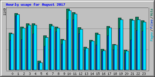 Hourly usage for August 2017