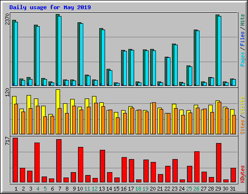 Daily usage for May 2019
