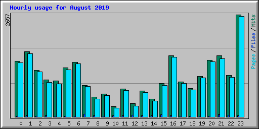 Hourly usage for August 2019