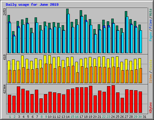 Daily usage for June 2019