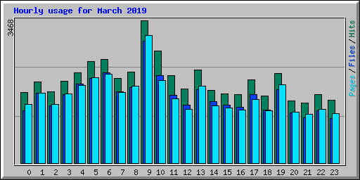 Hourly usage for March 2019