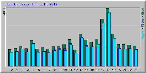 Hourly usage for July 2019